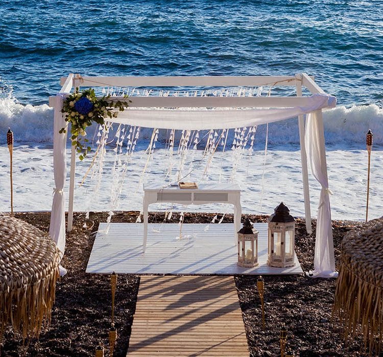 Beach wedding destination Chania Crete Greece