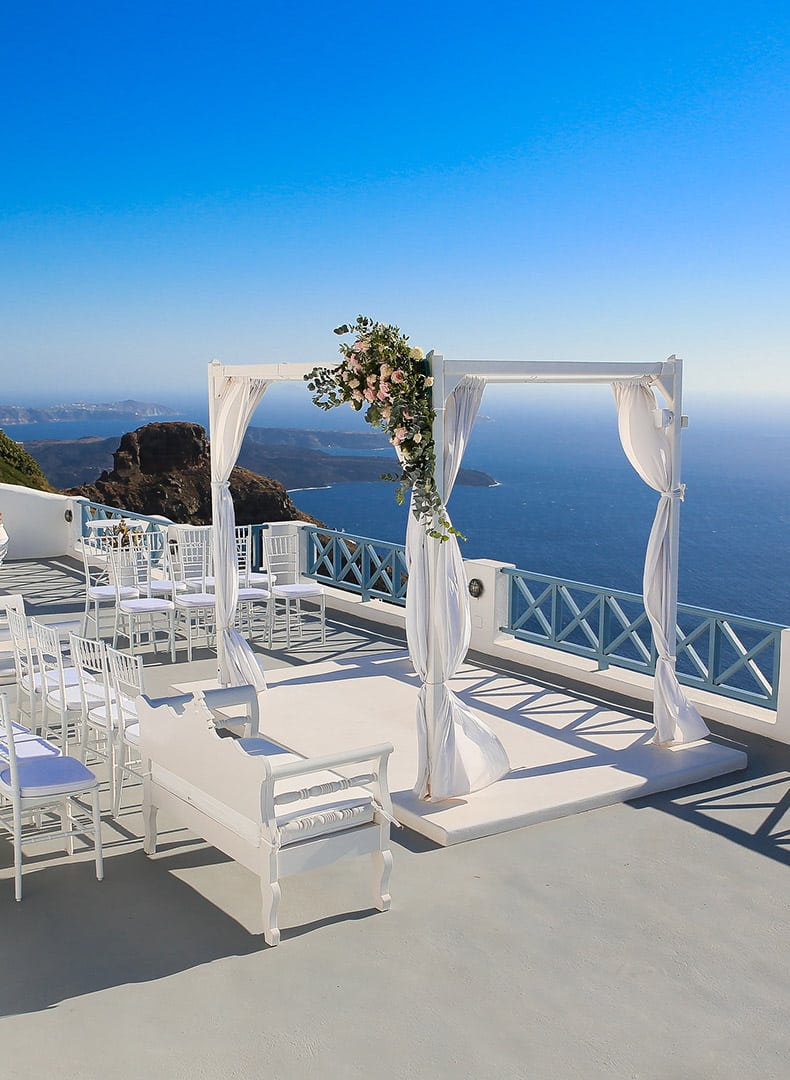 Santorini island Sunset wedding best venue